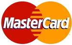 The MasterCard logo featuring two overlapping circles, one red and one yellow, with the word "MasterCard" written in white across the center.